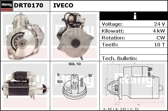 DELCO REMY Стартер DRT0340